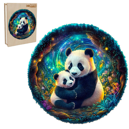 3D Panda Family Wooden Jigsaw Puzzle | LKWooden