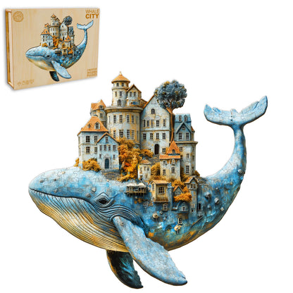 3D Whale City Wooden Jigsaw Puzzle | LKWooden