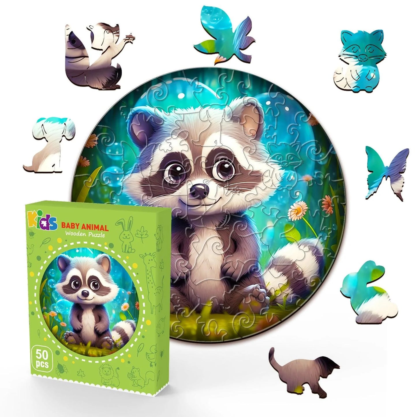 Raccoon Wooden Jigsaw Puzzle For Kids