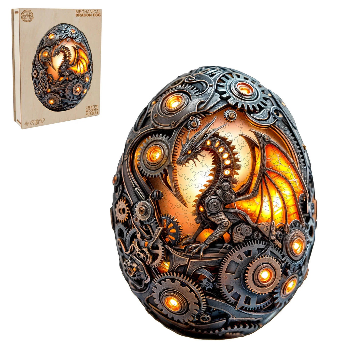 3D Mechanical Dragon Egg Wooden Jigsaw Puzzle | LKWooden