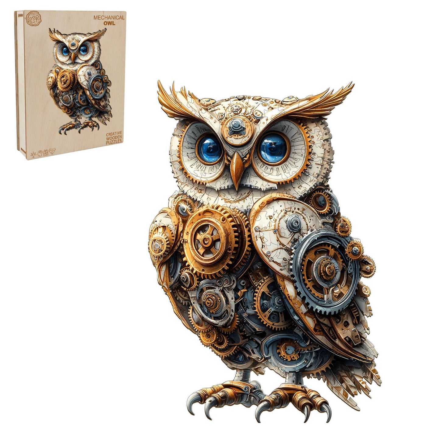 3D Mechanical Owl Wooden Jigsaw Puzzle | LKWooden