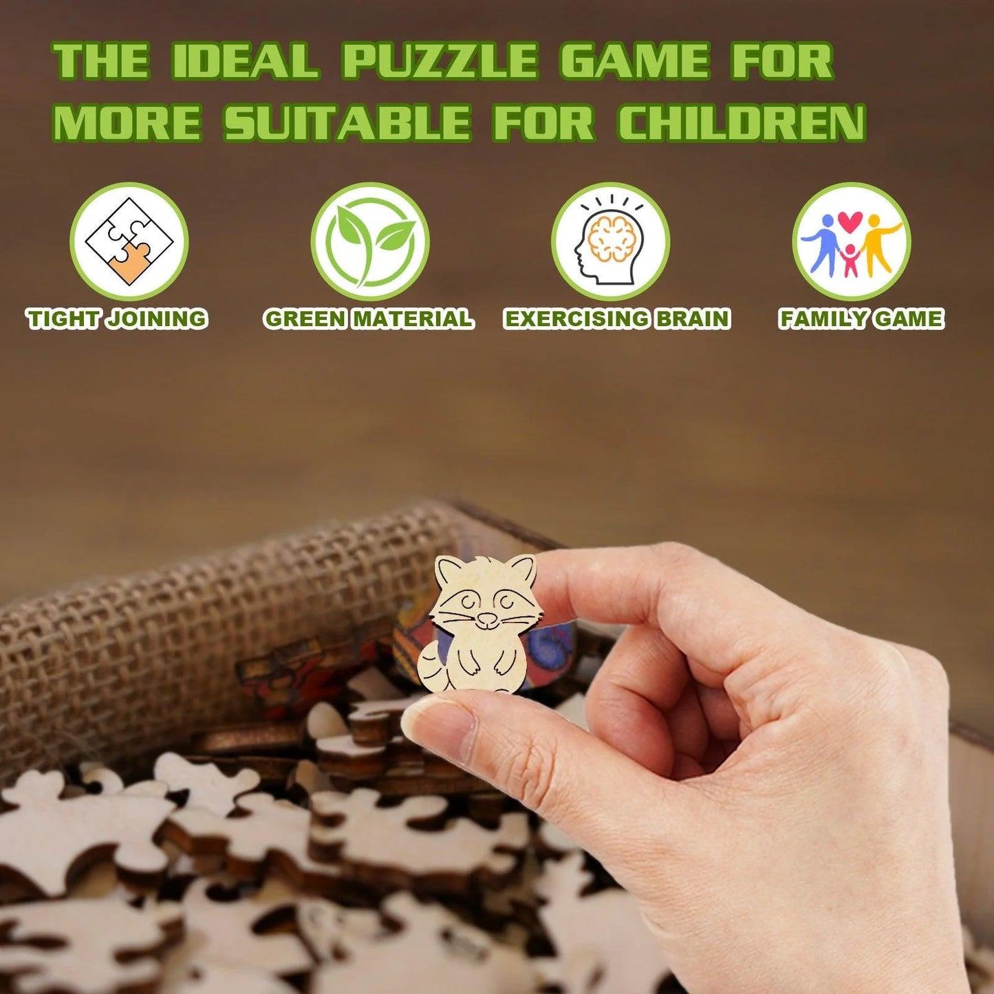 Raccoon Wooden Jigsaw Puzzle For Kids