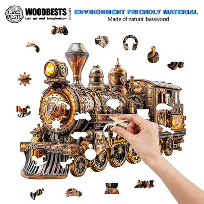 3D Mechanical Steam Train Wooden Jigsaw Puzzle | LKWooden