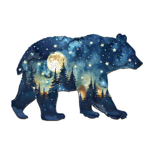 3D Astral Bear Wooden Jigsaw Puzzle | LKWooden