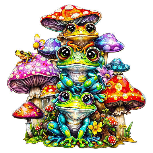 3D Frog Family Wooden Jigsaw Puzzle | LKWooden