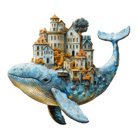 3D Whale City Wooden Jigsaw Puzzle | LKWooden