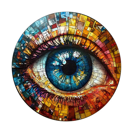 3D Stained Glass Eyes Wooden Jigsaw Puzzle | LKWooden