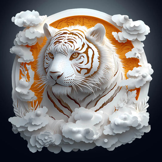 3D White Tiger Wooden Jigsaw Puzzle | LKWooden