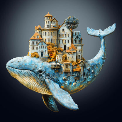 3D Whale City Wooden Jigsaw Puzzle | LKWooden