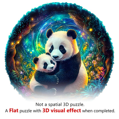 3D Panda Family Wooden Jigsaw Puzzle | LKWooden