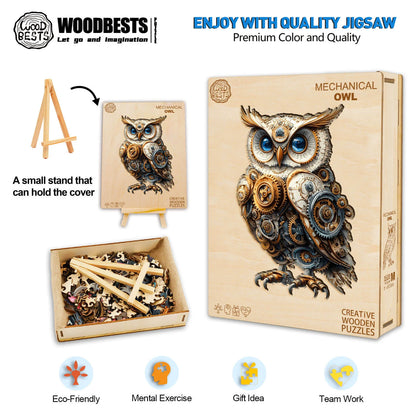 3D Mechanical Owl Wooden Jigsaw Puzzle | LKWooden