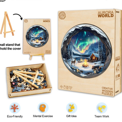 3D Aurora World Wooden Jigsaw Puzzle | LKWooden