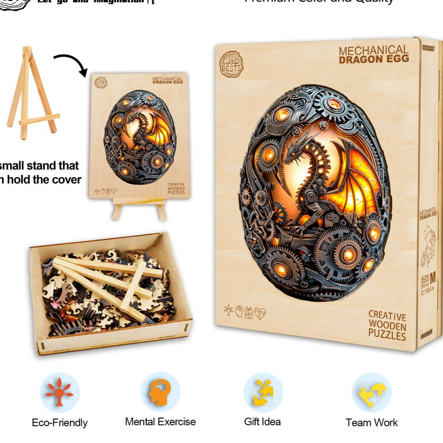 3D Mechanical Dragon Egg Wooden Jigsaw Puzzle | LKWooden