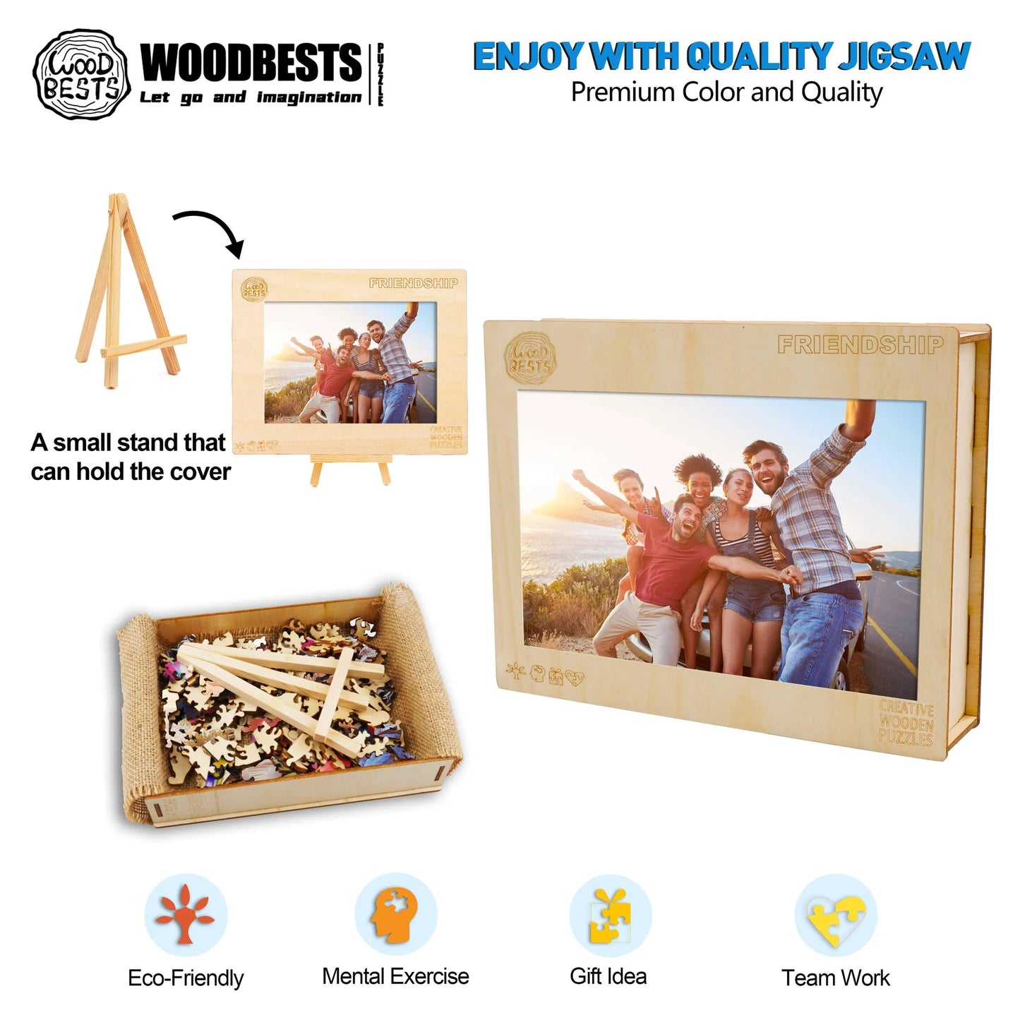 Personalized Photo Wooden Puzzle - Friendship Theme | LKWooden