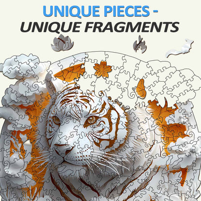 3D White Tiger Wooden Jigsaw Puzzle | LKWooden