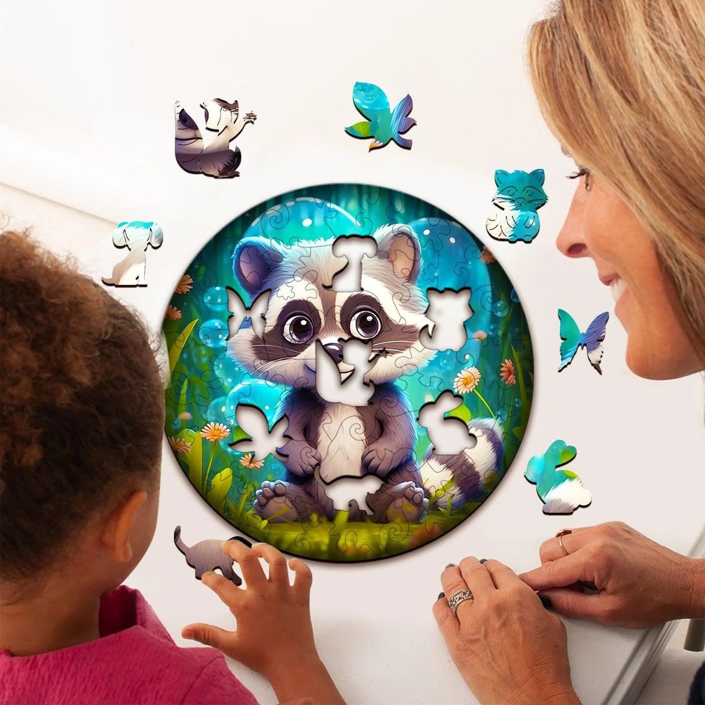 Raccoon Wooden Jigsaw Puzzle For Kids