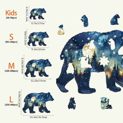 3D Astral Bear Wooden Jigsaw Puzzle | LKWooden