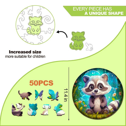 Raccoon Wooden Jigsaw Puzzle For Kids