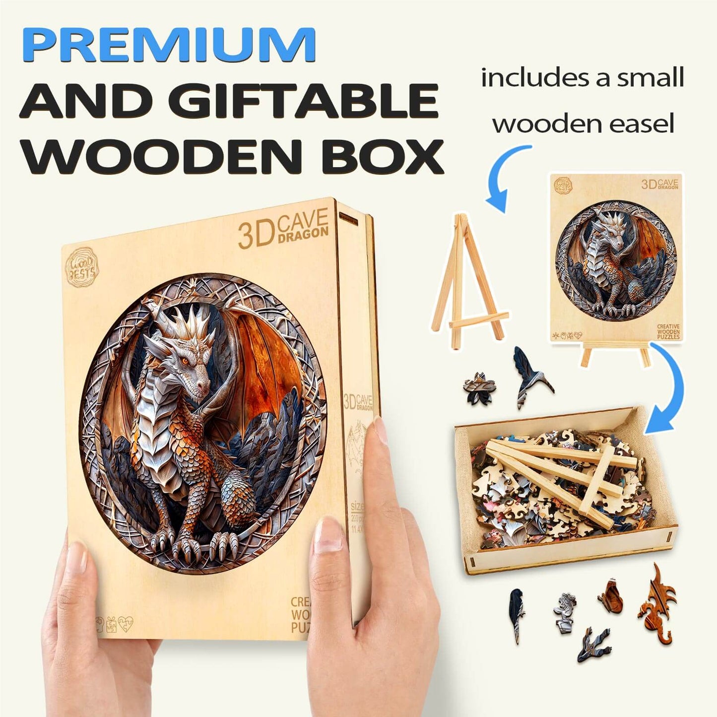 3D Cave Dragon Wooden Jigsaw Puzzle | LKWooden