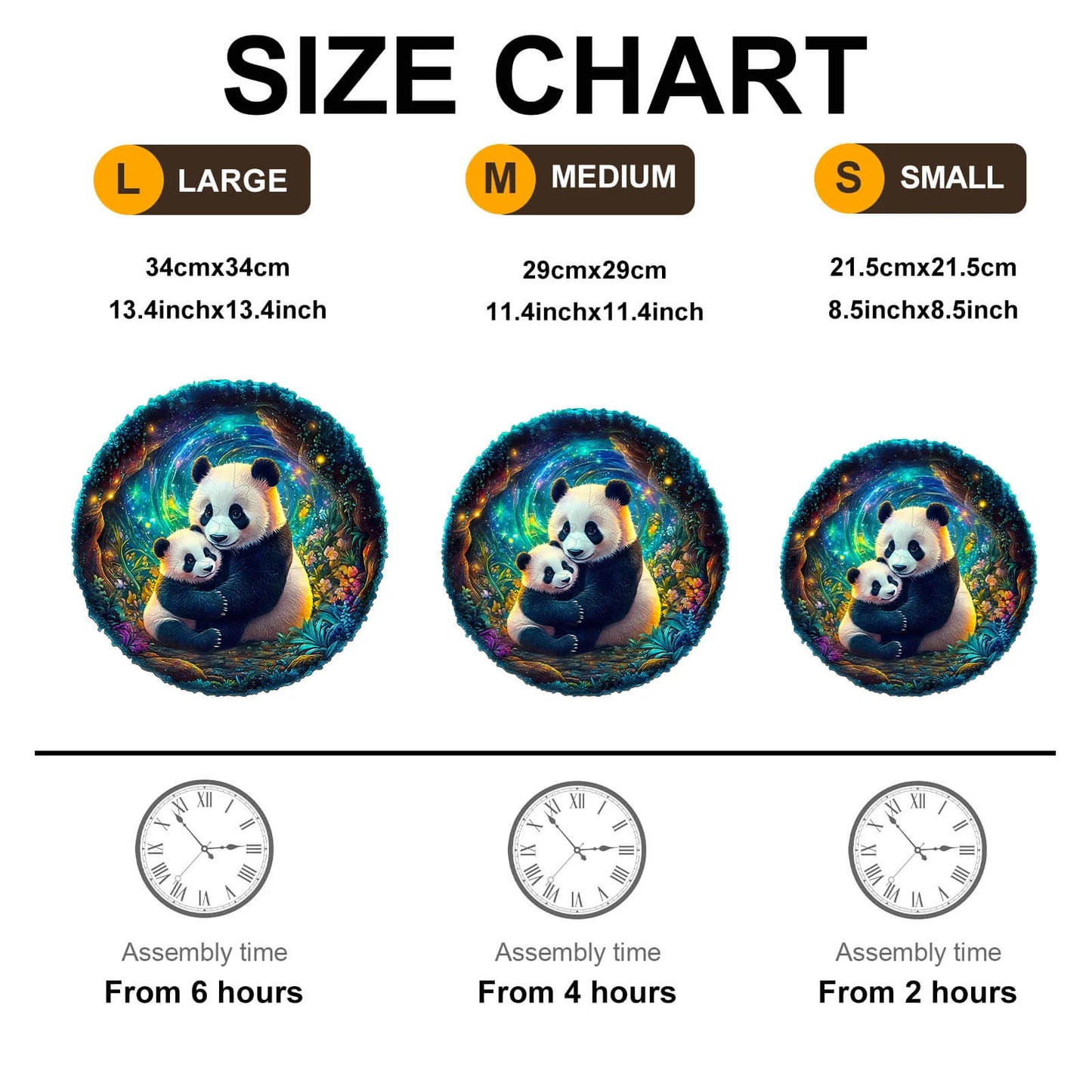 3D Panda Family Wooden Jigsaw Puzzle | LKWooden