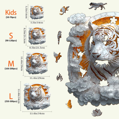 3D White Tiger Wooden Jigsaw Puzzle | LKWooden