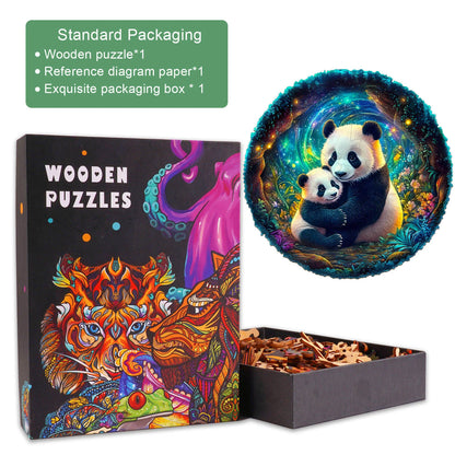 3D Panda Family Wooden Jigsaw Puzzle | LKWooden