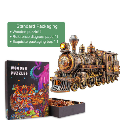 3D Mechanical Steam Train Wooden Jigsaw Puzzle | LKWooden