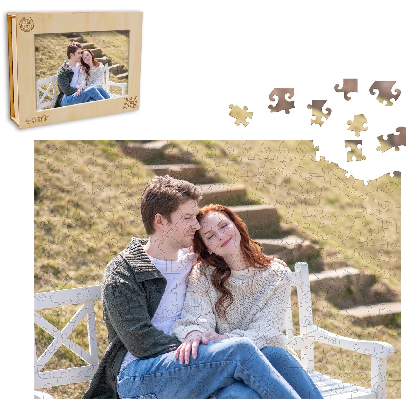 Personalized Photo Wooden Puzzle - Love Theme | LKWooden