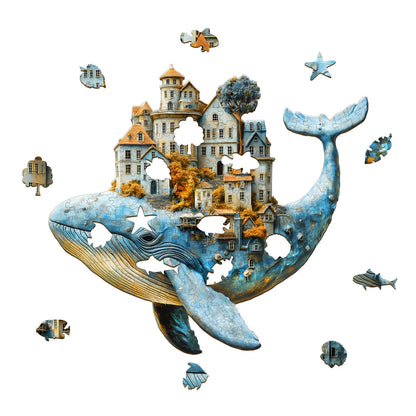 3D Whale City Wooden Jigsaw Puzzle | LKWooden