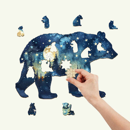 3D Astral Bear Wooden Jigsaw Puzzle | LKWooden