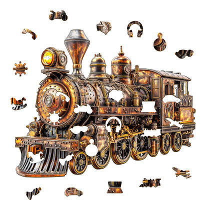 3D Mechanical Steam Train Wooden Jigsaw Puzzle | LKWooden