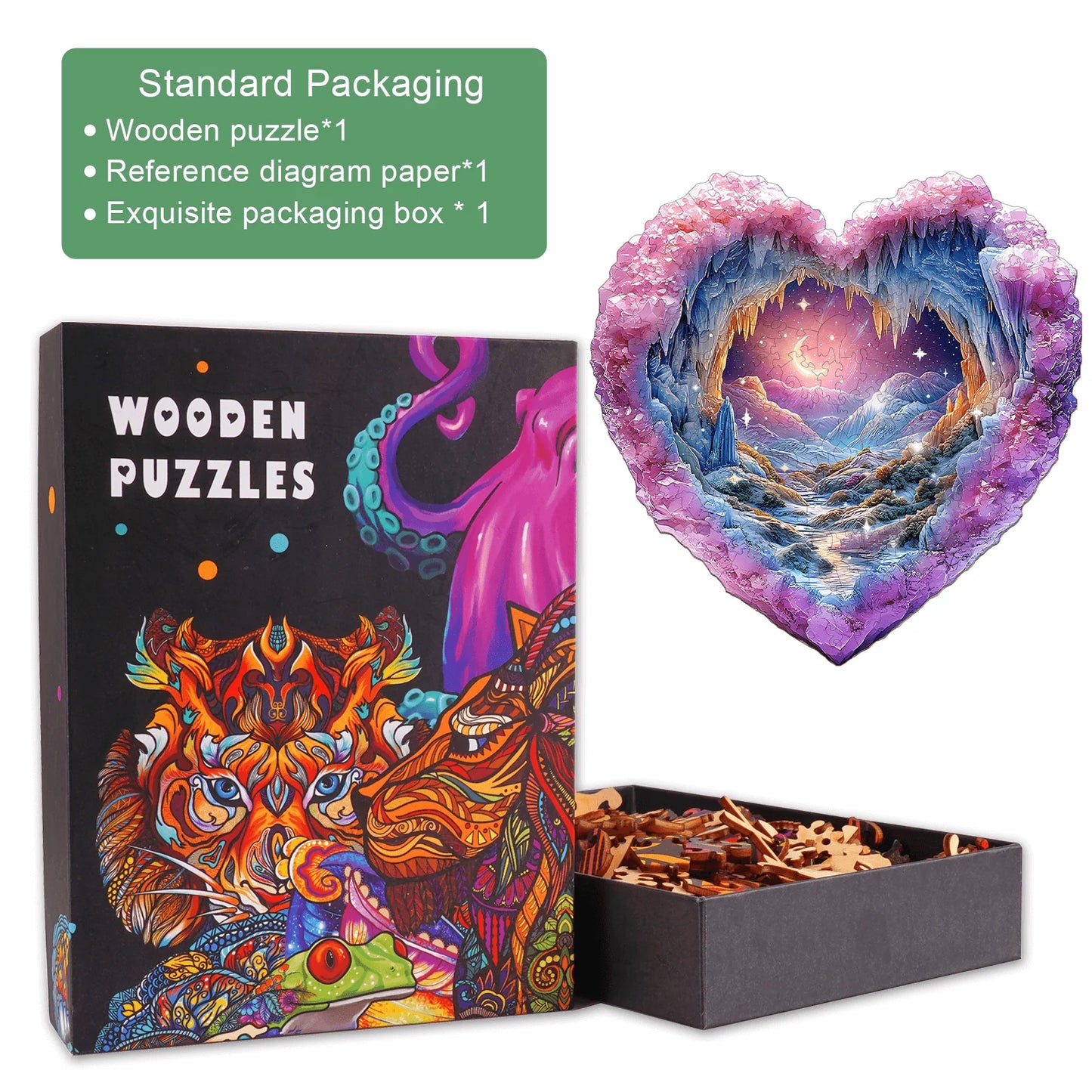 3D Romantic Star Wooden Jigsaw Puzzle | LKWooden